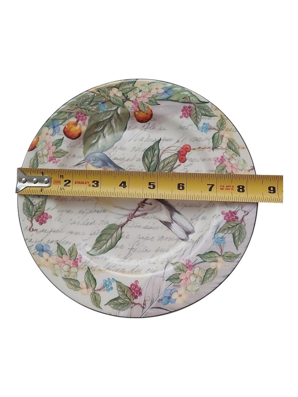 American Atelier Morning Song #5071 Bird 8.5" Porcelain Salad Plate - Bluebird - Picture 3 of 4